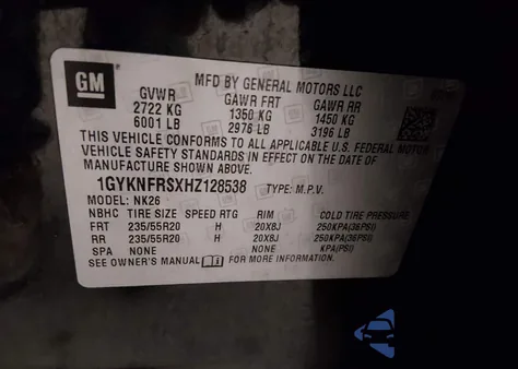 2017 Cadillac Xt5 Platinum z USA, uszkodzony, nr VIN 1GYKNFRSXHZ128538